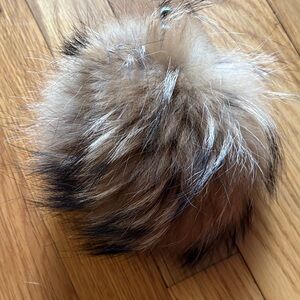 Fox Fur Brown and Black Pom Pom